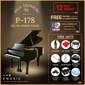 Wilh. Steinberg P178 New Acoustic German Grand Piano (P-178 / P 178 / Wilh.Steinberg / WilhSteinberg)