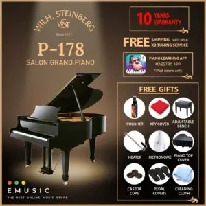 Wilh. Steinberg P178 New Acoustic German Grand Piano (P-178 / P 178 / Wilh.Steinberg / WilhSteinberg)