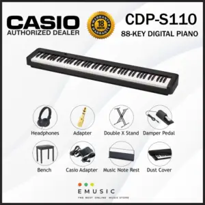 Casio CDP-S110 88 Key Digital Piano Musician Package (CDPS110 / CDP S110)