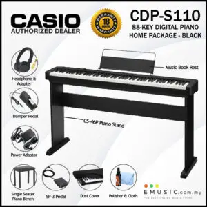 Casio CDP-S110 88 Key Digital Piano Home Package (CDPS110 / CDP S110)