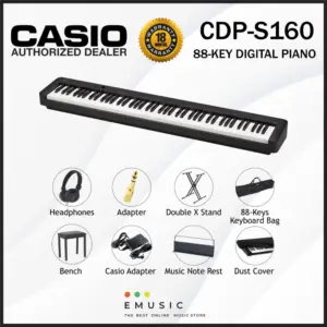 Casio CDP-S160 88 Key Digital Piano Musician Package (CDPS160 / CDP S160)