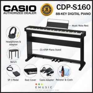 Casio CDP-S160 88 Key Digital Piano Education Package (CDPS160 / CDP S160)