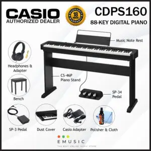 Casio CDP-S160 88 Key Digital Piano Home Package (CDPS160 / CDP S160)