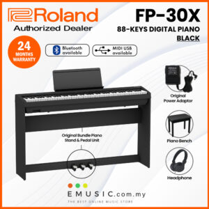 Roland FP-30X 88-key Digital Piano Home Package with Headphone and Piano Bench (FP30X / FP 30X)