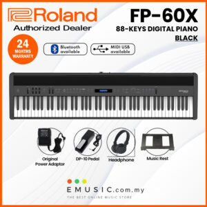 Roland FP-60X 88-key Digital Piano with Bluetooth Musician Package (FP60X / FP 60X)