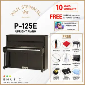 Wilh. Steinberg P-125E New Upright German Acoustic Piano (P125E / P 125E / Wilh.Steinberg / WilhSteinberg)