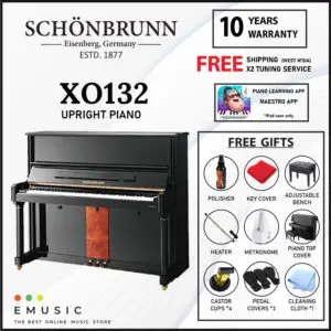 Schönbrunn XO132 New Upright German Acoustic Piano (XO-132 / XO 132 / Schonbrunn)