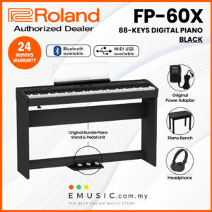 Roland FP-60X 88-key Digital Piano with Bluetooth Home Package (FP60X FP 60X FP60 X)