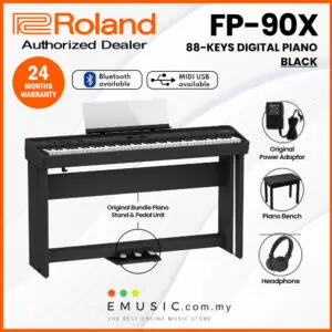 Roland FP-90X 88-key Digital Piano with Bluetooth Home Package (FP90X FP 90X FP90 X)