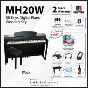 MAYGA MH-20W New 88-Key Digital Piano with Wooden Key Bluetooth Function and Powerful Recording and Playback System MH-20W
