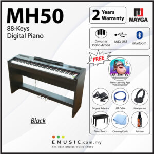 MAYGA MH-50 New 88-Key Portable Keyboard with Bluetooth Function and Powerful Recording and Playback System