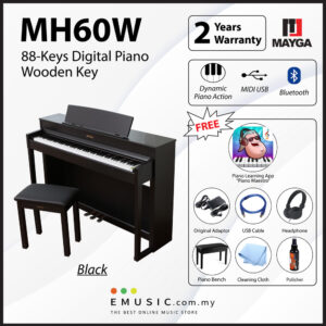 MAYGA MH-60W New 88-Key Digital Piano with Wooden Key Bluetooth Function and Powerful Recording and Playback System MH-60W