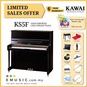 LIMITED OFFER KAWAI KS5F - Used Acoustic Upright Piano Japan Imported Local Refurbish Recon Piano (KS5F)