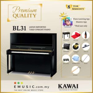 PREMIUM QUALITY Kawai BL31 - Used Acoustic Upright Piano Japan Imported Local Refurbish Recon Piano BL-31