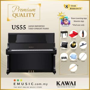 PREMIUM QUALITY Kawai US55 - Used Acoustic Upright Piano Japan Imported Local Refurbish Recon Piano US55
