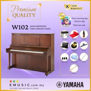 PREMIUM QUALITY YAMAHA W102 - Used Acoustic Upright Piano Japan Imported Local Refurbish Recon Piano W102