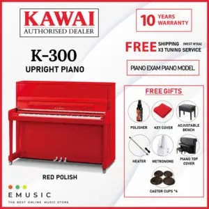Kawai K300 K300 Exam Model Brand New Acoustic Upright Piano - Red Polish (K-300 / K 300)
