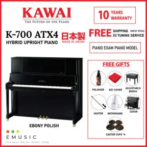 Kawai K700 ATX4 (Made in Japan) Acoustic Hybrid Silent Upright Piano (K-700 ATX4 / K 700 ATX4)