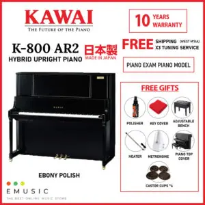 Kawai K800 AR2 (Made in Japan) Acoustic AURES 2 Hybrid Silent Upright Piano (K-800 AR2 / K 800 AR2)