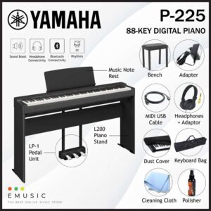 Yamaha P-225 88-key Digital Piano Full Package (P 225 / P225)